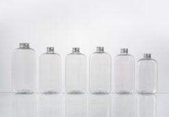 4 Plastic Square Beverage Bottles