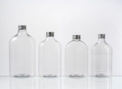 5 Plastic Square Beverage Bottles