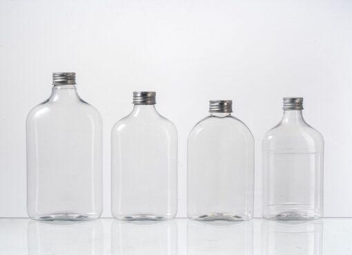 5 Plastic Square Beverage Bottles