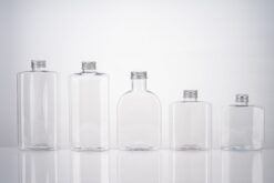 6 Plastic Square Beverage Bottles