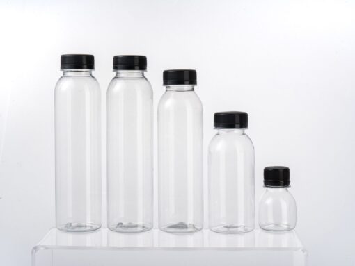 7 Plastic Square Beverage Bottles