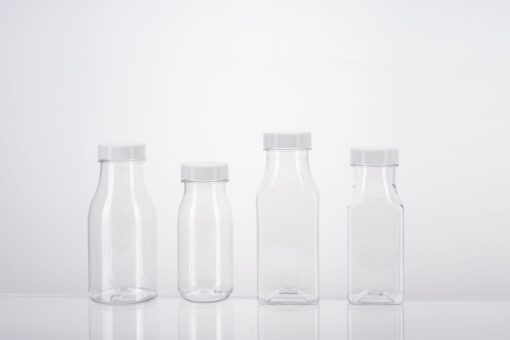 8 Plastic Square Bevergae Bottles