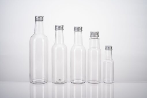 9 Plastic Square Beverage Bottles