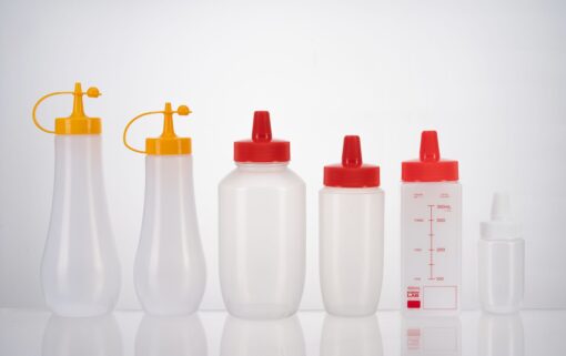 HDPE Plastic Sauce-Squeeze Bottle with Spout Cap