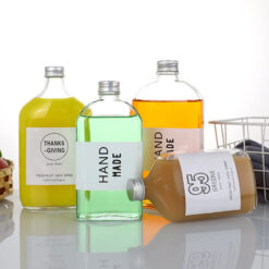 350ml flask glass bottle with lid