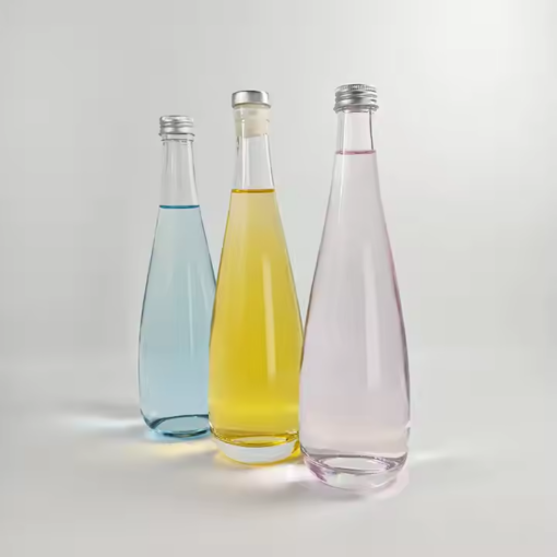 MAYSURE Factory Wholesale 330ml 500ml round Beverage Drinking Glass Bottles Glass Juice Bottle With Metal Lid