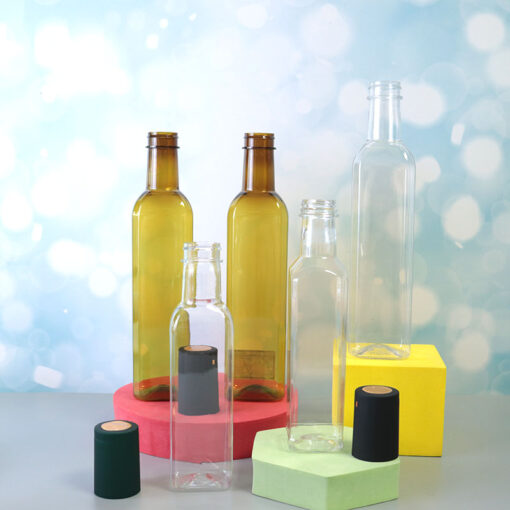 MAYSURE 750ml 1000ml Plastic Oil Bottles Clear Square Olive Oil Bottles Wine Packaging Containers