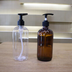 Glass 500ml Amber Soap Dispenser Bottle