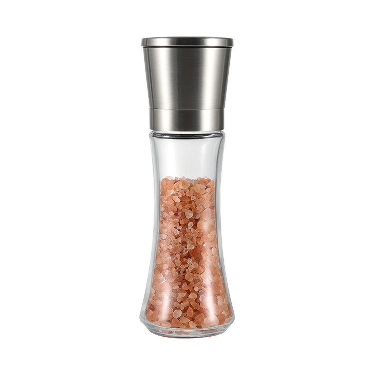 MAYSURE Kitchen Ware High Quality 304 Stainless Steel 180ml Eco-Friendly Glass Jar Salt Pepper Mill Grinder Spice Container - Image 5
