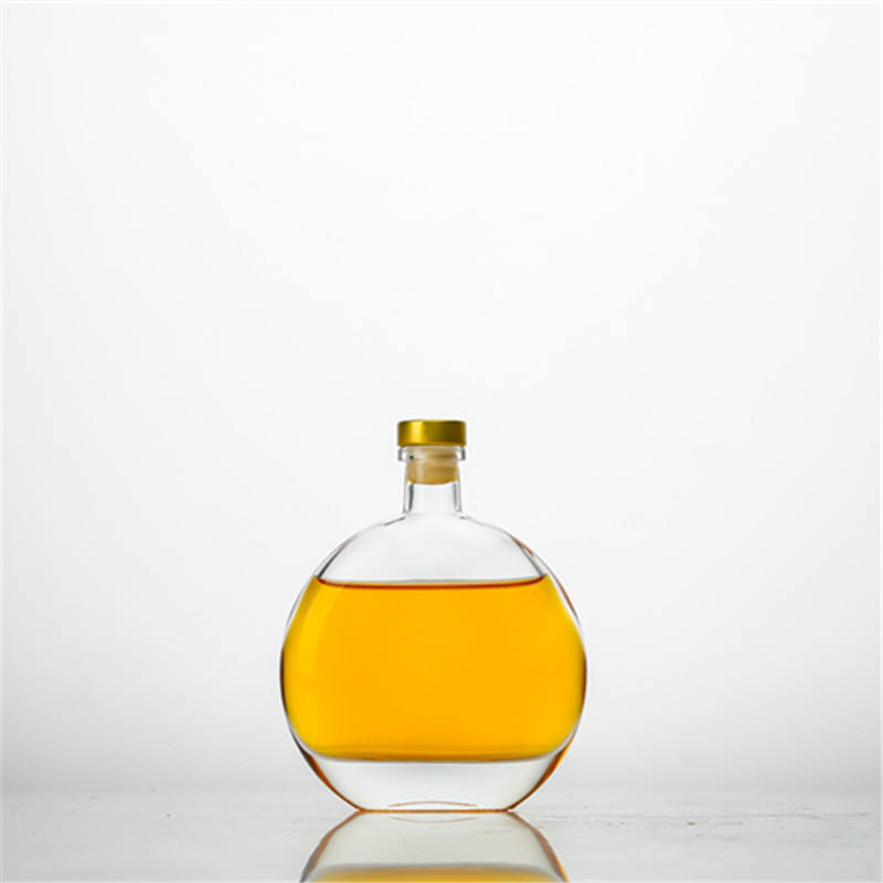 MAYSURE Hot Sale Wholesale Round Shape Wine Glass Bottle Transparent Whiskey Glass 750ml500ml250ml Vodka Glass Bottle with Cork - Image 4